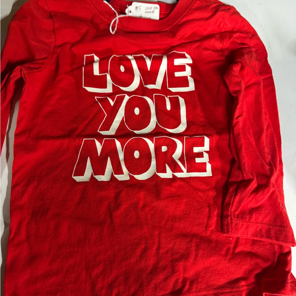 Cat & Jack Red Long Sleeve Tee With 'Love You More' Print